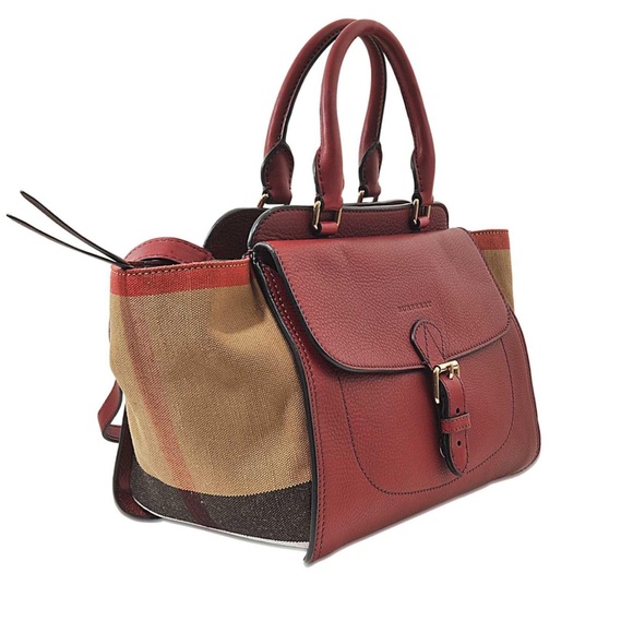 Burberry Red and Tan Satchel - Picture 1 of 9